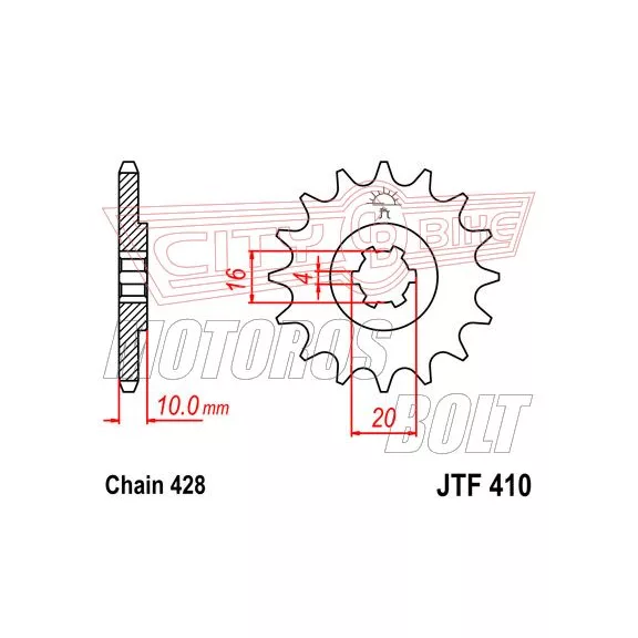 Lánckerék első JT 410-15 Lánckerék első JT 410-15