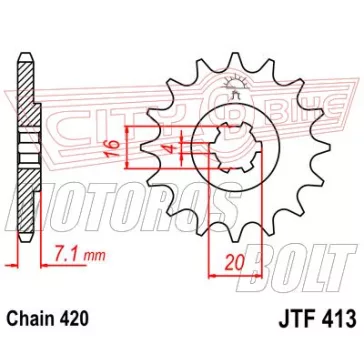 Lánckerék első JT 413