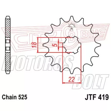 Lánckerék első JT 419