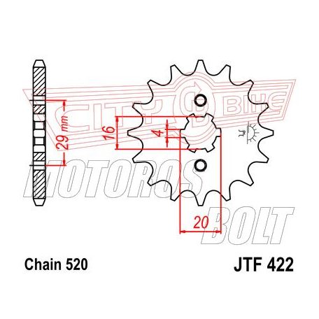 Lánckerék első JT 422-14