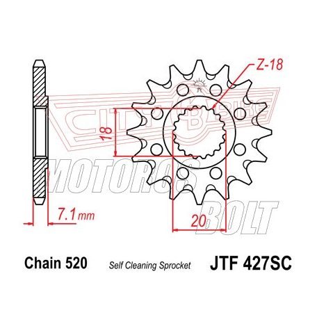 Lánckerék első JT 427-12SC