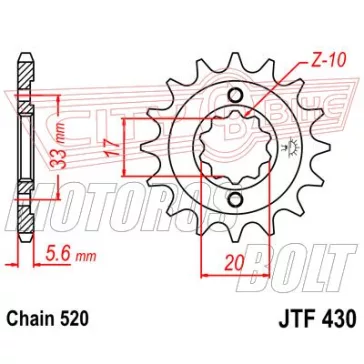 Lánckerék első JT 430