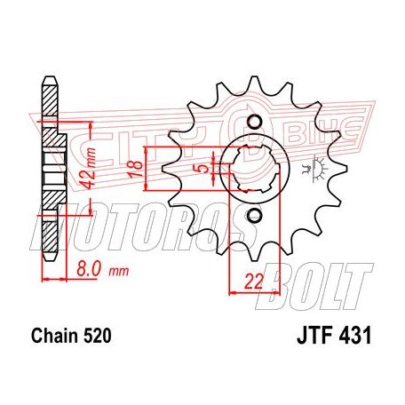 Lánckerék első JT 431