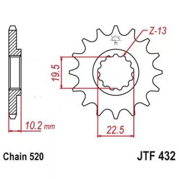 Lánckerék első JT 432-15