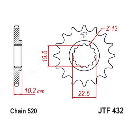 Lánckerék első JT 432-12