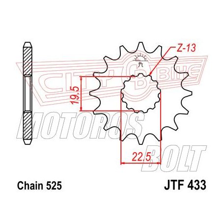 Lánckerék első JT 433