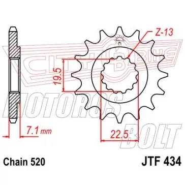 Lánckerék első JT 434