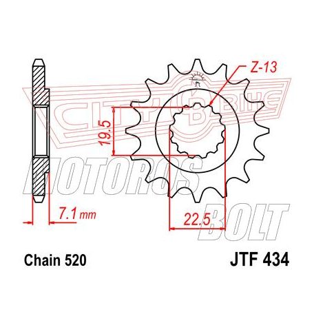 Lánckerék első JT 434