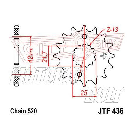 Lánckerék első JT 436-16