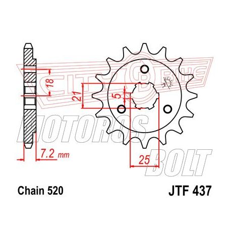 Lánckerék első JT 437-16