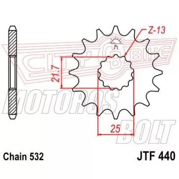 Lánckerék első JT 440