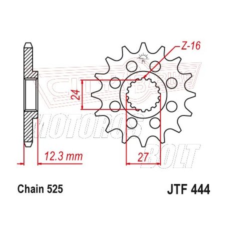 Lánckerék első JT 444-17