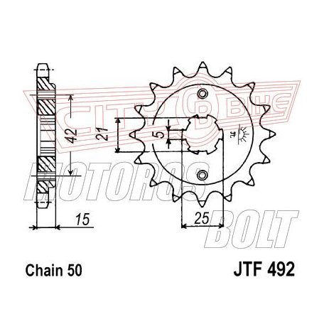 Lánckerék első JT 492-15