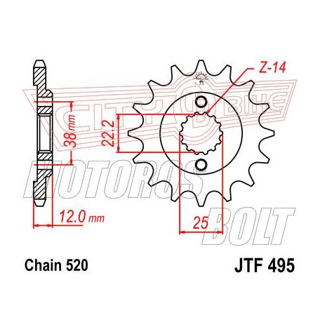 Lánckerék első JT 495