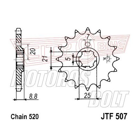 Lánckerék első JT 507-14