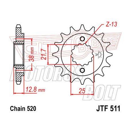 Lánckerék első JT 511