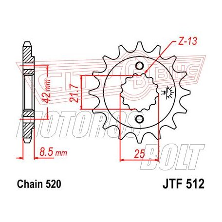 Lánckerék első JT 512