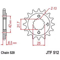 Lánckerék első JT 512