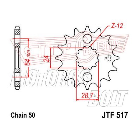 Lánckerék első JT 517