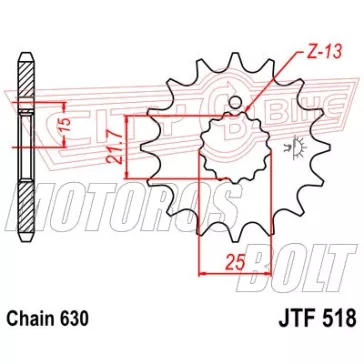 Lánckerék első JT 518