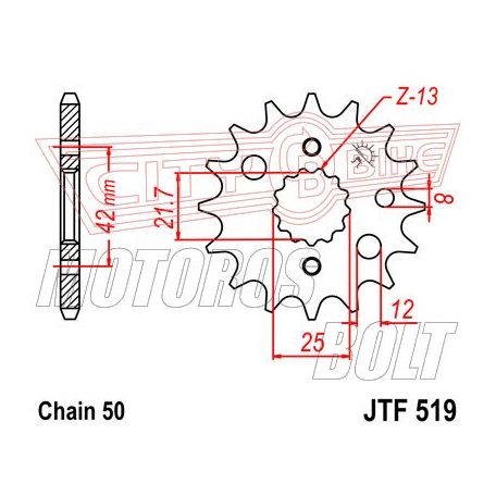 Lánckerék első JT 519