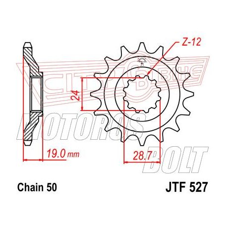 Lánckerék első JT 527