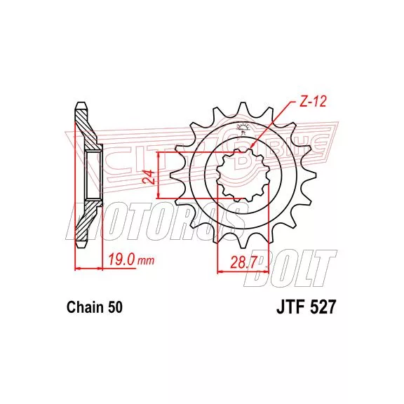Lánckerék első JT 527-17 Lánckerék első JT 527-17
