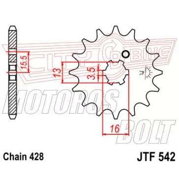 Lánckerék első JT 542