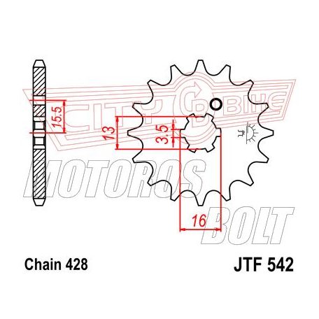 Lánckerék első JT 542