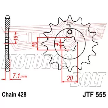 Lánckerék első JT 555