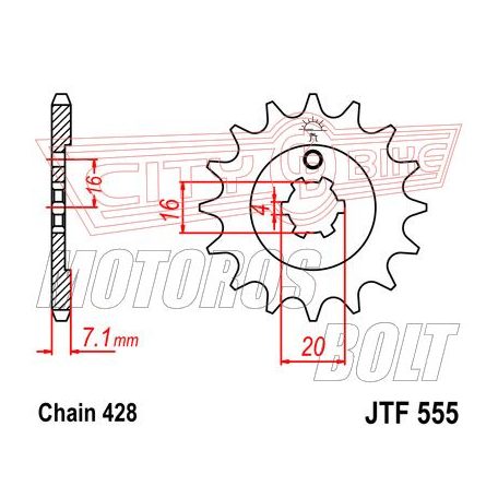 Lánckerék első JT 555