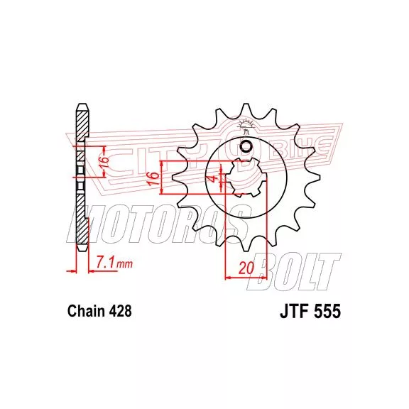 Lánckerék első JT 555-14 Lánckerék első JT 555-14