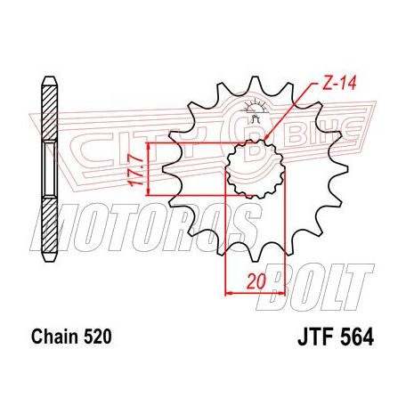 Lánckerék első JT 564