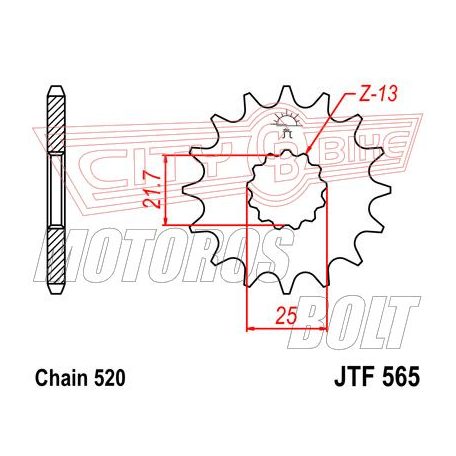 Lánckerék első JT 565-16