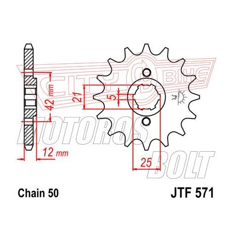 Lánckerék első JT 571