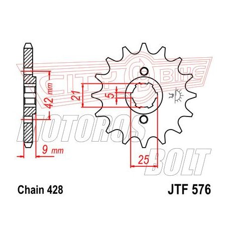 Lánckerék első JT 576-19