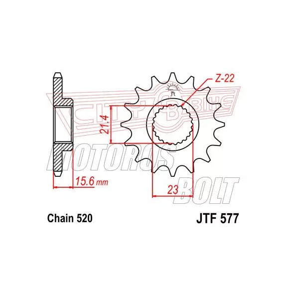 Lánckerék első JT 577 Lánckerék első JT 577