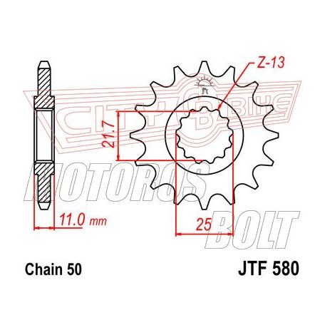 Lánckerék első JT 580