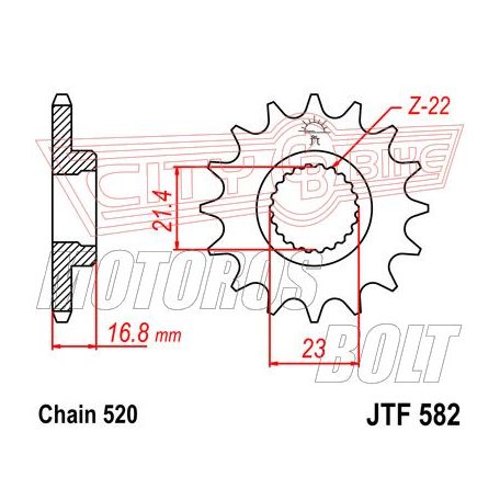 Lánckerék első JT 582