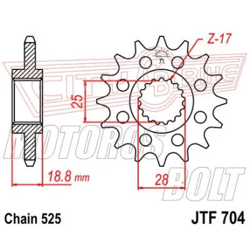 Lánckerék első JT 704-17RB