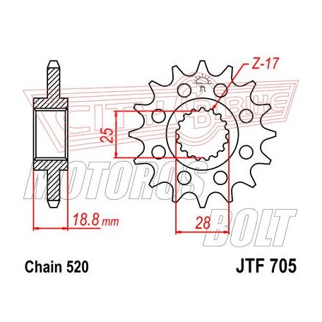 Lánckerék első JT 705-16