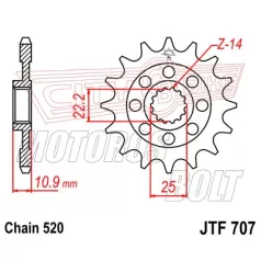 Lánckerék első JT 707