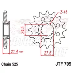 Lánckerék első JT 709-16RB