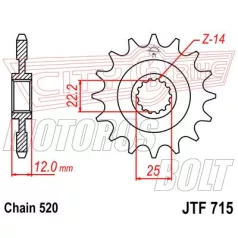 Lánckerék első JT 715