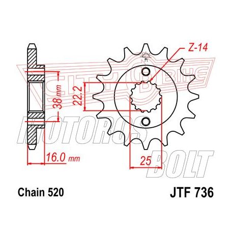 Lánckerék első JT 736-15