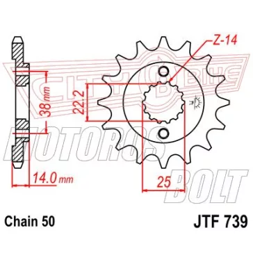 Lánckerék első JT 739