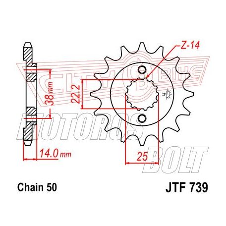 Lánckerék első JT 739