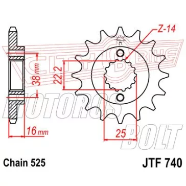 Lánckerék első JT 740