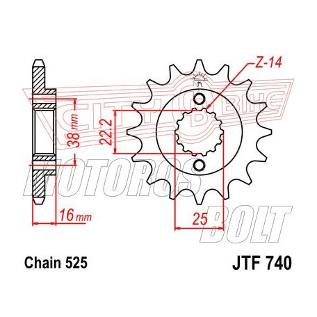 Lánckerék első JT 740