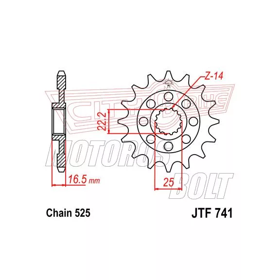 Lánckerék első JT 741-15 Lánckerék első JT 741-15